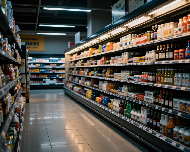 Empty Supermarket Aisle