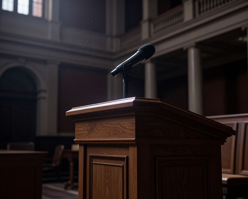 Empty Political Podium