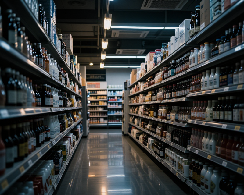 Empty Supermarket Aisle