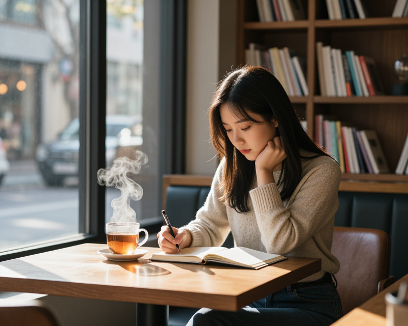 A peaceful Korean writing space