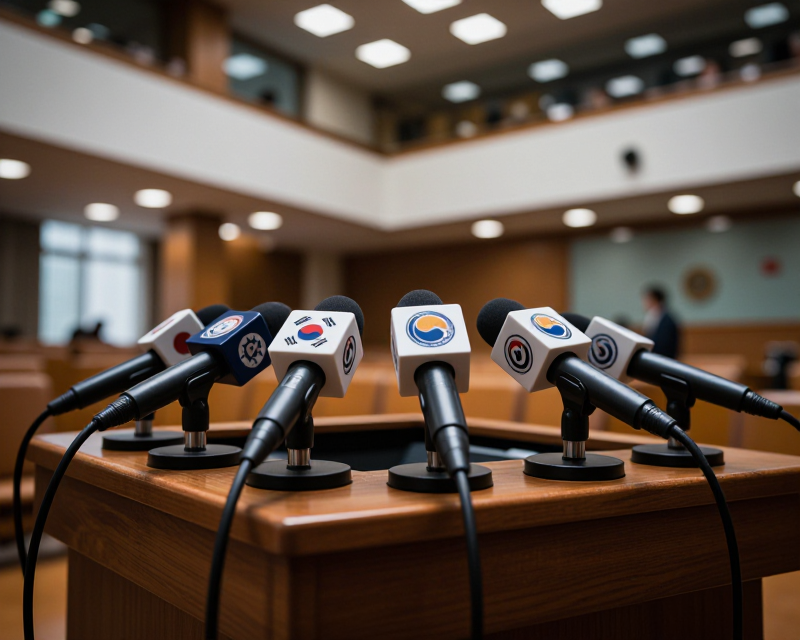Political Press Conference Atmosphere