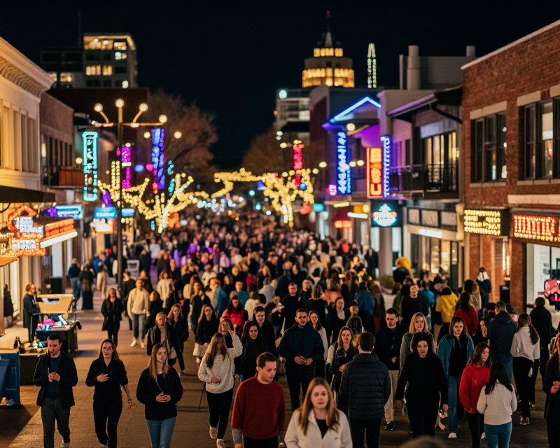 Celebratory North American City Boulevard